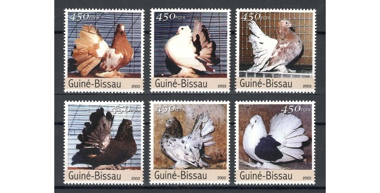 GUINEA BISSAU 2003 - PORUMBEI - SERIE DE 6 TIMBRE - NESTAMPILATA - MNH / pasari634